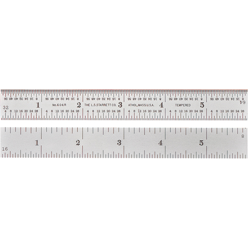 Starrett C304SRE-6 R&egrave;gle semi-flexible, 6" lo, Acier, Graduations de 1/8"/1/16"/1/32"/1/64"