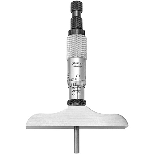 Starrett 445AZ-6RL Microm&egrave;tre de profondeur de la s&eacute;rie 445, Avec arr&ecirc;t &agrave; cliquet, 0" - 6"