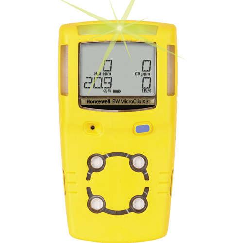 Honeywell MCX3-XWH0-Y-NA BW MicroClip X3 Multi-Gas Detector, 3 Gas, LEL - H2S - O2