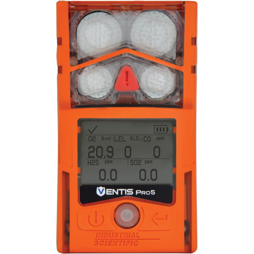 Industrial Scientific  VP5-KJ434101111 Ventis&reg; Pro5 Personal Multi-Gas Monitor, 5 Gas, LEL - CO - H2S - NO2 - O2