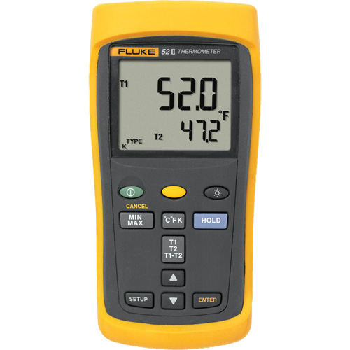 Fluke 52-2 Thermom&egrave;tre avec affichage double 52-2, Contact, Num&eacute;rique, -346-2192°F (210-1200°C)