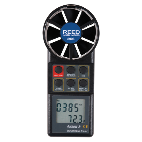 Reed Instruments 8906-NIST Vane Thermo-Anemometer with ISO Certificate