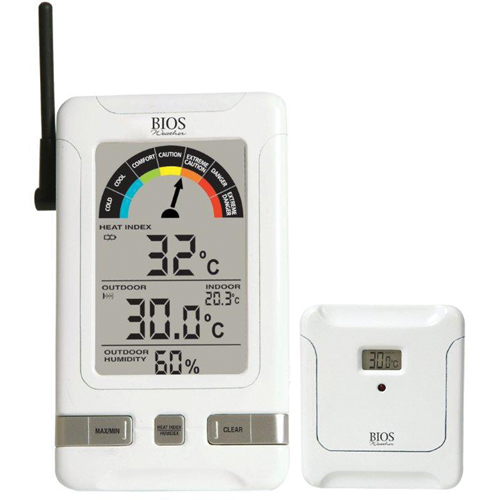 BIOS 260BC Indoor/Outdoor Wireless Humidex Thermometers, Contact, Digital