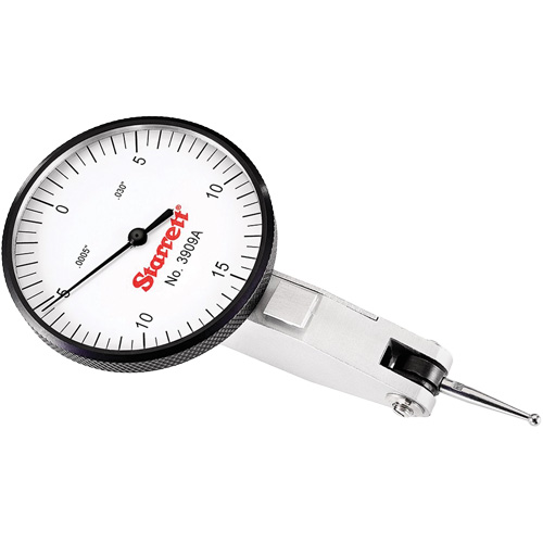 Starrett 3909A Indicateur de test &agrave; cadran avec montage en queue daronde, 0" - 0,03" Port&eacute;e
