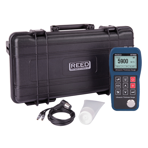 Reed Instruments R7900 Ultrasonic Thickness Gauge, Digital Display, Ultrasound, 0.03" - 15.7" (0.65 mm - 400 mm) Range
