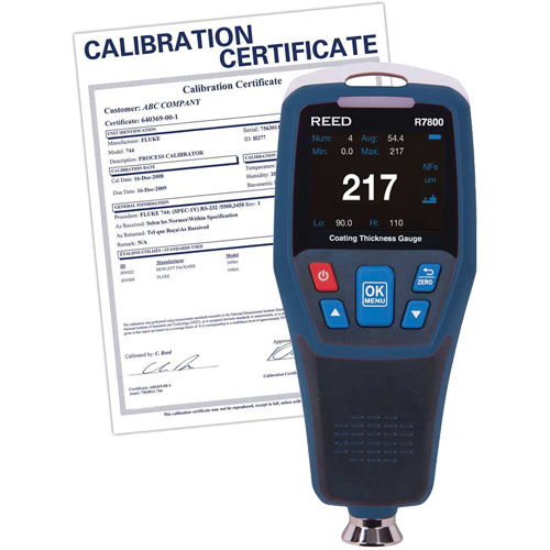 Reed Instruments R7800-NIST Jauge d'&eacute;paisseur de rev&ecirc;tement avec certification de calibration