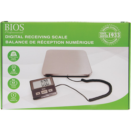 BIOS 603SC Balance de r&eacute;ception num&eacute;rique, Capacit&eacute; 220 lb, Graduations 1 lb