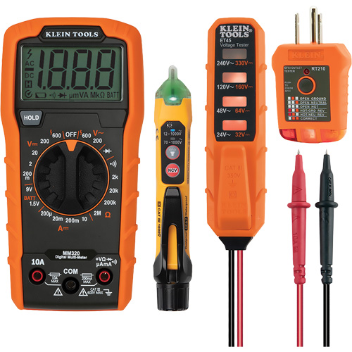 Klein Tools MM320KIT Trousse dessai &eacute;lectrique avec multim&egrave;tre num&eacute;rique