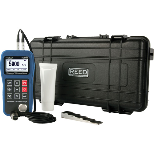 Reed Instruments R7900-KIT Thickness Gauge Kit, Digital Display, Ultrasound, 0.03" - 15.7" (0.65 mm - 400.0 mm) Range