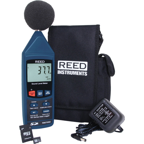 Reed Instruments R8070SD-KIT2 Sound Level Meter Kit, 30 - 130 dB Measuring Range