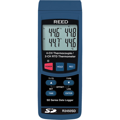 Reed Instruments R2450SD-NIST Data Logging Thermocouple Thermometer with Calibration Certificate