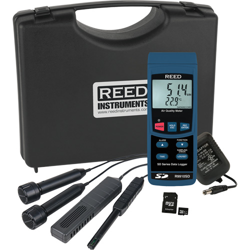 Reed Instruments R9910SD-KIT Trousse d'analyseur de la qualit&eacute; de l'air int&eacute;rieur avec enregistrement de donn&eacute;es