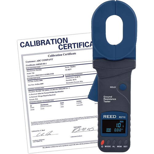 Reed Instruments R5710-NIST Clamp-On Ground Resistance Tester with Calibration Certificate