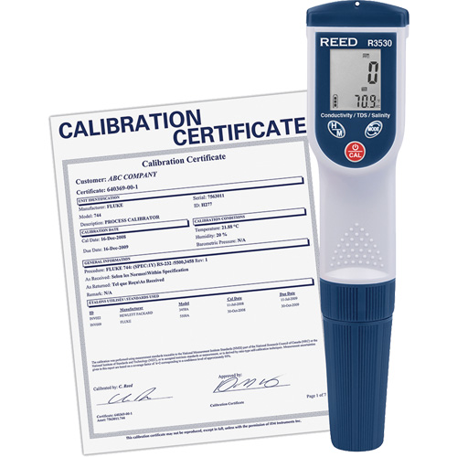 Reed Instruments R3530-NIST Conductivity/TDS/Salinity Meter with Calibration Certificate