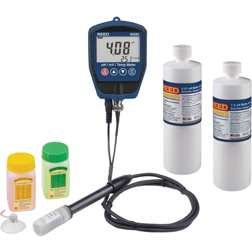 Reed Instruments R3525-KIT Trousse pH/mV-m&egrave;tre avec solution tampon