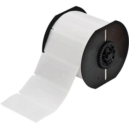 Brady B33-74-427 Self-Laminating Wrap Around Labels, Vinyl, 0.8" L x 1.437" H, White