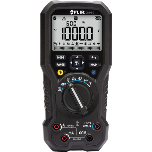 FLIR DM93-2 Industrial Digital Multimeter with METERLiNK&reg;, AC/DC Voltage, AC/DC Current