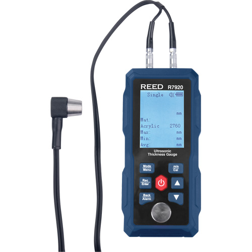 Reed Instruments R7920 Jauge d'&eacute;paisseur avec bloc d'&eacute;talonnage &agrave; cinq &eacute;tapes, Affichage Num&eacute;rique, Ultrason