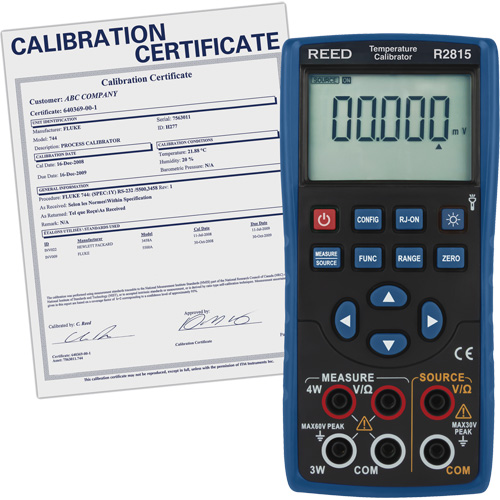 Reed Instruments R2815-NIST &eacute;talonneur de temp&eacute;rature avec certificat de traçabilit&eacute;