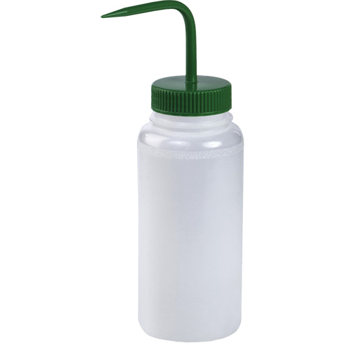 Bel-Art F11628-1000 Flacon de lavage en poly&eacute;thyl&egrave;ne &agrave; large goulot avec bouchon en polypropyl&egrave;ne vert