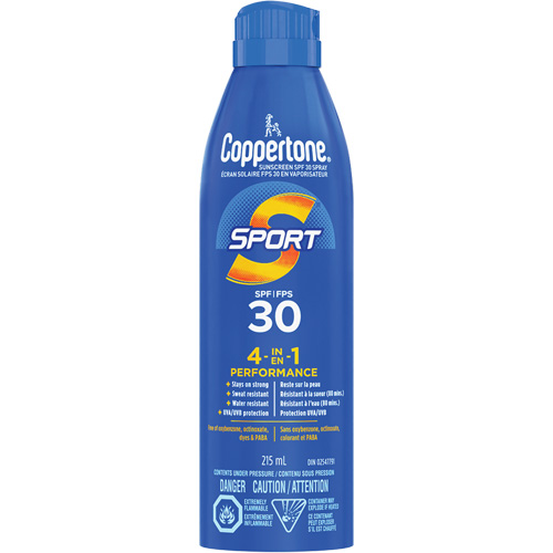 Coppertone 56594022584 &eacute;cran solaire r&eacute;sistant &agrave; l'eau Sport, FPS 30, A&eacute;rosol