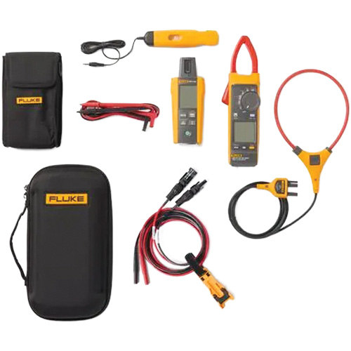 Fluke FLK-393-IRR-TLPV1 Trousse doutils solaires avec pince amp&egrave;rem&eacute;trique 393 FC, capteur d'irradiance et cordons dessai TLPV1, Tension c.c., Courant c.c.