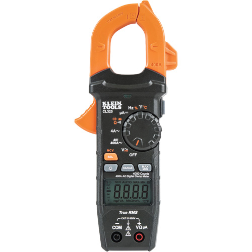 Klein Tools CL320 HVAC Digital Clamp Meter, AC Auto-Ranging 400 Amp, AC/DC Voltage, DC Current