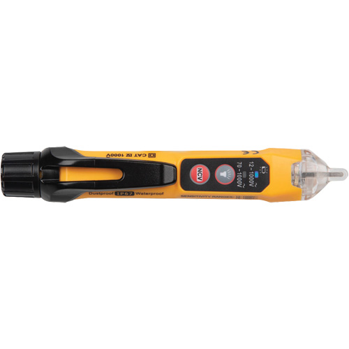 Klein Tools NCVT3P Testeur de tension sans contact &agrave; double plage avec lampe de poche, 12 V c.a. - 1000 V c.a./70 V c.a. - 1000 V c.a., Alerte Lumi&egrave;re & son