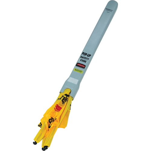 Rubbermaid FG9S0000YEL Pop-Up Safety Cone, Trilingual With Pictogram