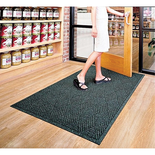M+A Matting 22977035170 WaterHog&reg; Max Diamond Fashion Mat, Wiper/Scraper, 3' x 5' x 3/8", Black Smoke