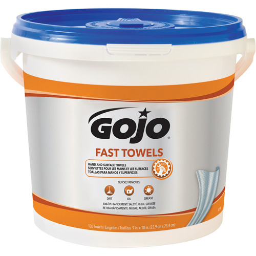 Gojo 6298-04 Fast Wipes&reg; Hand Cleaning Towels, 130 Wipes, 10" x 9"