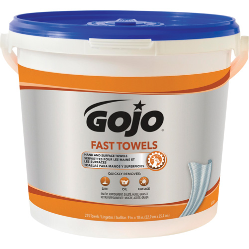 Gojo 6299-02 Fast Wipes&reg; Hand Cleaning Towels, 225 Wipes, 10" x 9"