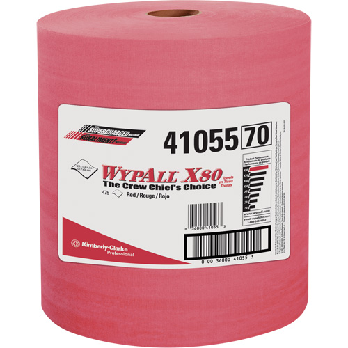 Kimberly-Clark 41055 X80 Wipers, Heavy-Duty, 13-2/5" L x 12-1/2" W