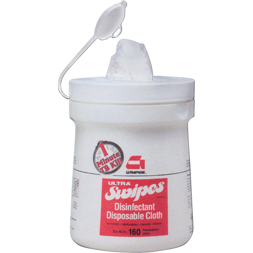 Germiphene SW Chiffons d&eacute;sinfectants Ultra, 7" x 6", 160 lingettes