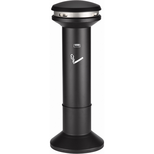 Rubbermaid FG9W3400BLA Infinity Smoking Management Solutions, Free-Standing, Metal, 6.7 gal. Capacity, 39-4/5" Height