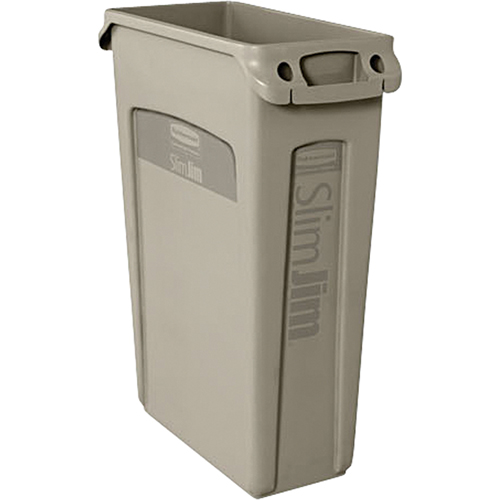 Rubbermaid FG354060BEIG Contenants Slim Jim a/canaux de ventilation, Plastique, 23 gal. US