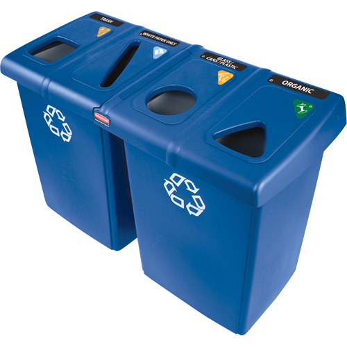 Rubbermaid 1792372 Stations de recyclage Glutton, Vrac, Plastique, 92 gal./92 gal. US