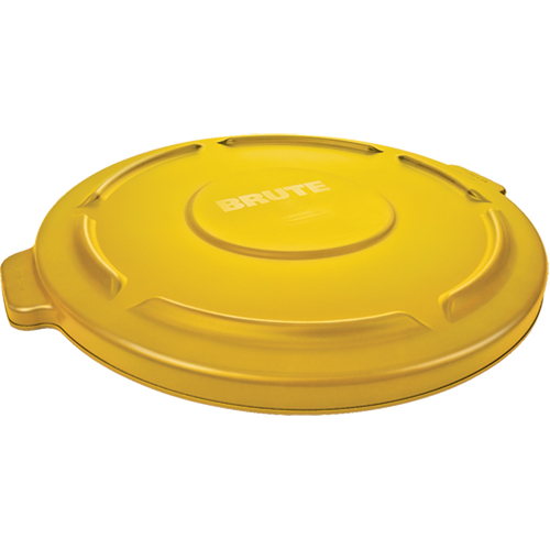Rubbermaid FG263100YEL Couvercles ronds Brute, Couvercle plat, Plastique/Poly&eacute;thyl&egrave;ne, Convient aux contenants 22" dia.