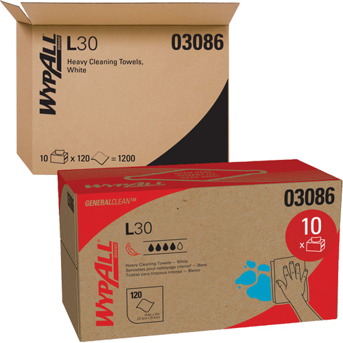 Kimberly-Clark 03086 Chiffons L30, Tout usage, 10" lo x 10-4/5" la