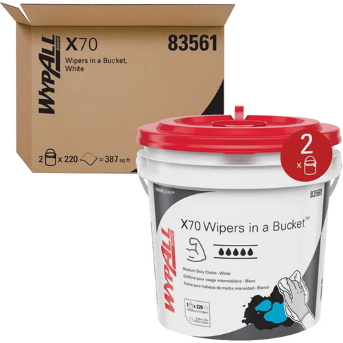 Kimberly-Clark 83561 Wipers in a Bucket, Heavy-Duty, 13" L x 10" W