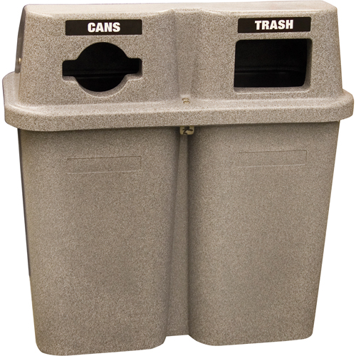 Techstar Plastics Inc 565-SANDSTONE Contenants de recyclage Bullseye, Bord de rue, Plastique, 2 x 22 gal. US