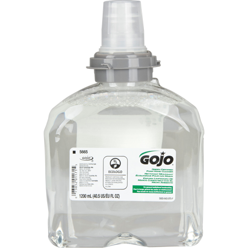 Gojo 5665-02 TFX Green Certified Hand Soap, Foam, 1.2 L, Unscented