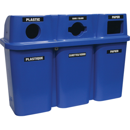 Techstar Plastics Inc 575-BLUE Contenants de recyclage Bullseye, Bord de rue, Plastique, 3 x 22 gal. US