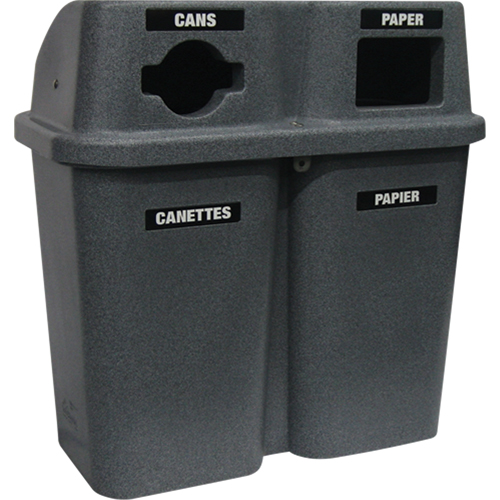 Techstar Plastics Inc 565-GRANITE GREY Contenants de recyclage Bullseye, Bord de rue, Plastique, 2 x 22 gal. US