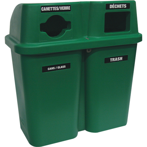 Techstar Plastics Inc 565-GREEN Contenants de recyclage Bullseye, Bord de rue, Plastique, 2 x 22 gal. US
