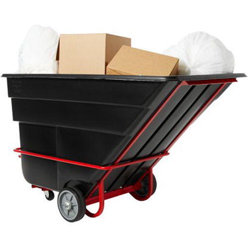 Rubbermaid FG130600BLA Tilt Truck, Black Recycled Plastic, 1/2 cu.yd., 1400 lbs. Load Capacity
