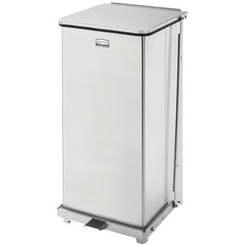 Rubbermaid FGST24SSPL Corbeille &agrave; p&eacute;dale carr&eacute;e avec doublure Defenders, Acier inoxydable, Capacit&eacute; 13 gal. US