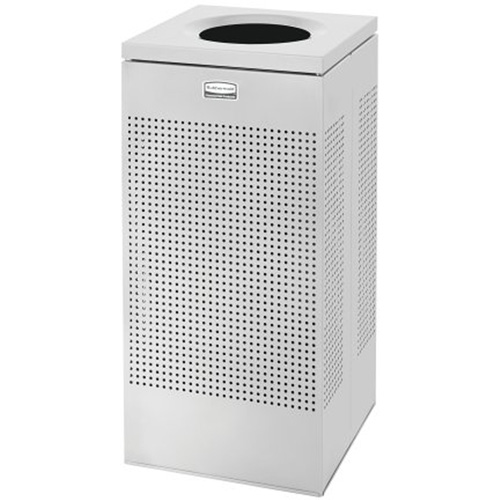 Rubbermaid FGSC14EPLSM Poubelle carr&eacute;e sans couvercle Silhouette, Acier, 20 gal. US