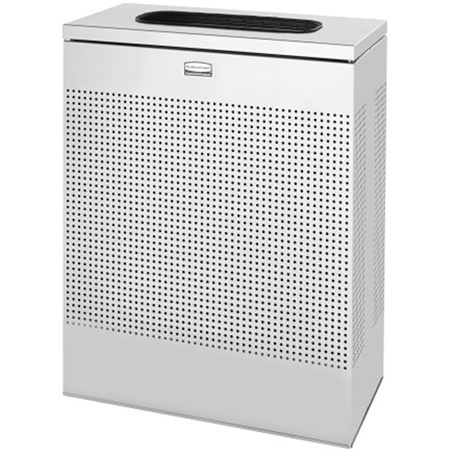 Rubbermaid FGSR18SSPL Silhouette Small Rectangular Waste Receptacle, Stainless Steel, 22.5 US gal.