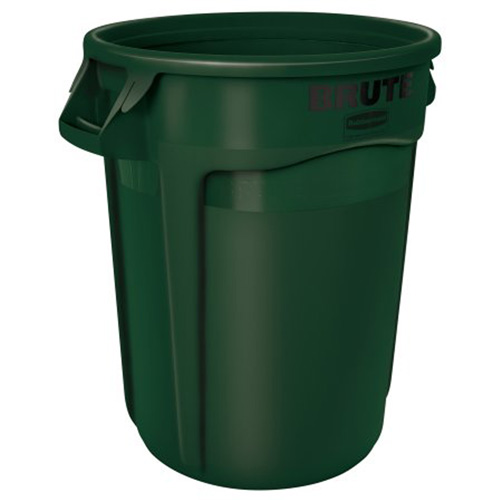Rubbermaid FG263200DGRN Vented Brute&reg; Waste Container, Plastic, 32 US gal.